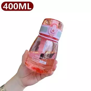 Мини-бутылка для питьевой воды, не содержащая бисфенол-А, пластиковая чашка для воды, портативная многоразовая, с откидной крышкой, спортивная бутылка для воды для кемпинга на открытом воздухе, 400 мл 0.4L