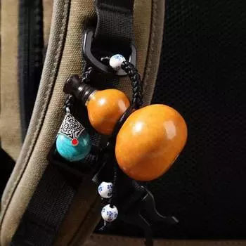 Мини-бутылка для воды из натуральной тыквы с подвеской в виде плетеной веревки, герметичная переносная бутылка для питья из тыквы, винтажная подвесная декоративная тыква, украшение синий