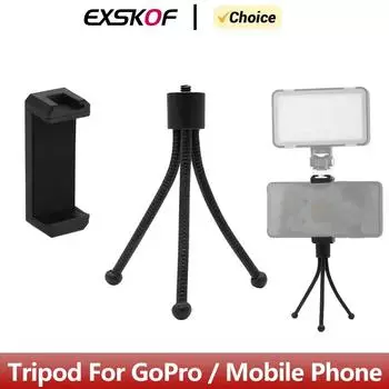 Mini Camera Tripod Flexible Action Camera Mount Phone Holder with Cold Shoe Phone Tripod for iPhone 15 GoPro Canon Nikon Sony
