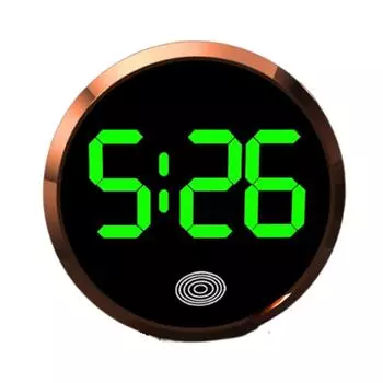 Mini Car Dashboard Clock LED Time Display Luminous Car Clock Portable LED Electronic Watch Student Rose Gold - Green Light