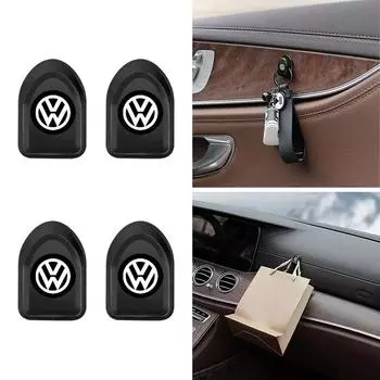 Mini Car Hooks Black Self Adhesive Invisible Hooks Interior Storage Holder For Volkswagen Magotan Sagitar Golf-4 5 6 7 Magotan Polaris Boracay MK7 MK6 2Pcs