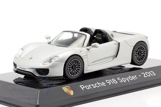 Mini car Porsche 918 Spider 2013 with plastic case 1/43 (Silver) [item] серебряный