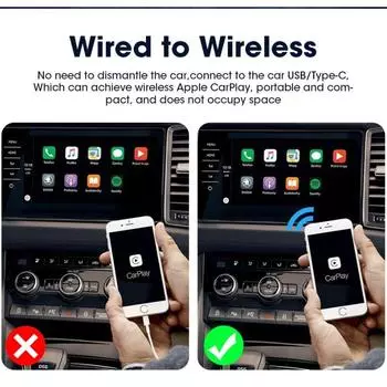 Mini CarPlay 2 в 1 Box беспроводной адаптер проводной беспроводной Carplay Android Auto для VW Ford Toyota Hyundai Kia OEM Google Maps