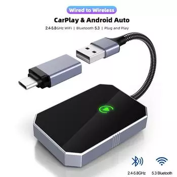 Mini Carplay Android Auto Box проводной к беспроводной для B-MW Toyota Honda Mazda Nissan Chevrolet Kia Ford Hyundai VW LADA Android