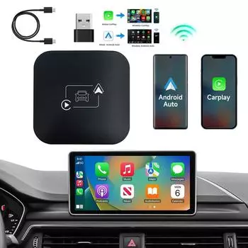 Mini Carplay & Auto Box Dongle проводной беспроводной адаптер для Toyota Mazda Nissan Chevrolet Suzuki Subaru Kia Opel Skoda Hyundai чёрный