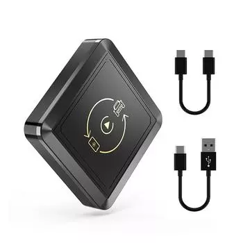 Мини CarPlay Dongle Адаптер проводного CarPlay и Android Auto к беспроводному CarPlay и Android Auto для автомобильного радио чёрный