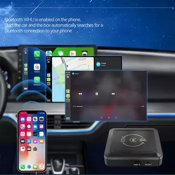 Мини CarPlay Dongle Адаптер проводного CarPlay и Android Auto к беспроводному CarPlay и Android Auto для автомобильного радио чёрный