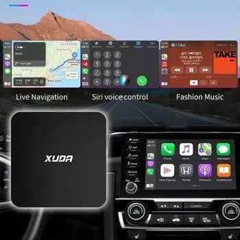 Mini Carplay и Android Auto Smart Box беспроводной адаптер Dongle Plug And Play для Volkswagen Toyota Peugeot Volvo чёрный