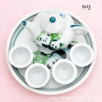 Mini Cartoon Simulation Tea Set, Ceramic Handicrafts Children S Set, Travel Souvenirs, Children S Play House Toys