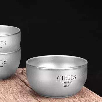 Мини-чашка для кофе объемом 50 мл, двухслойная термоизолирующая чашка для кофе из чистого титана, суперлегкая винная чашка