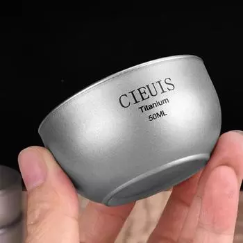 Мини-чашка для кофе объемом 50 мл, двухслойная термоизолирующая чашка для кофе из чистого титана, суперлегкая винная чашка