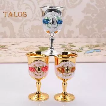 Мини-чашка для вина, прочный противоизносный цинковый сплав, уникальный элегантный бокал для вина в стиле ретро для фотографии