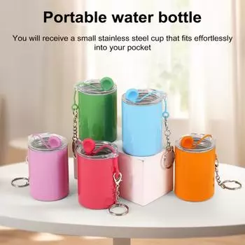 Мини-чашка для воды из нержавеющей стали на 2-3 унции с соломенной крышкой, брелок для ключей с двойными стенками, дорожная кружка, изолированный стакан для коктейлей, кофе, вина светло-фиолетовый