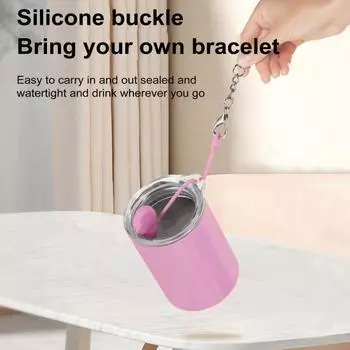 Мини-чашка для воды из нержавеющей стали на 2-3 унции с соломенной крышкой, брелок для ключей с двойными стенками, дорожная кружка, изолированный стакан для коктейлей, кофе, вина розы красного