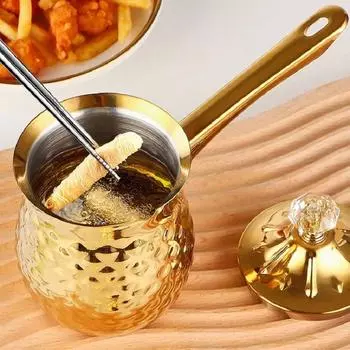 Мини-чашка для жарки из нержавеющей стали 200 мл, многофункциональная сковорода для экономии масла, чашка для латте, маленькая молочная кастрюля, кофейная чашка для молока