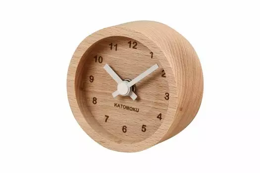 Мини-часы KATOMOKU muku круглые белые деревянные настольные часы km-26WH 858546 мм белый