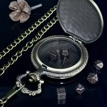 Мини-чехол для карманных часов DND Dice Set с гравировкой дракона, 7 игральных костей A