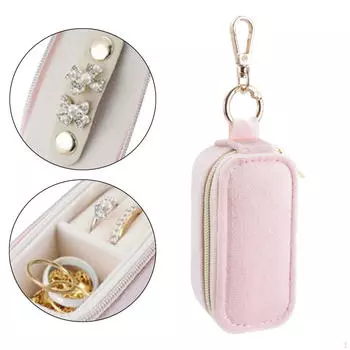 Мини-чехол для ключей, брелок для ключей, бархатный защитный чехол для хранения, органайзер, дорожная коробка для розовый
