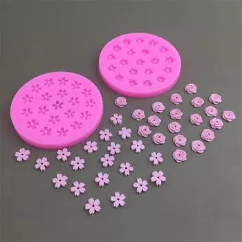 Mini Cherry Blossom Rose Silicone Mold 20 Cavity DIY Flower Shaped Chocolate Fondant Dessert Flower Cake Decorative Baking Tool