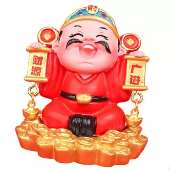 Mini Chinese Year Lucky Figurine Car Dashboard Decoration Handmade Good Luck Decor for Home Yuan Bao Shu