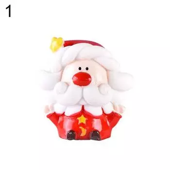 Мини Рождественская Санта-Бабушка Снеговик Модель елки Фигурка DIY Ландшафтный Декор 2