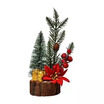 Mini Christmas Tree With LED Light Small Pine Tree Table Xmas Decor Gifts