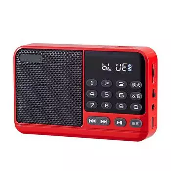 Мини-цифровое карманное радио, беспроводной Bluetooth 5.3, динамик, FM, 76 ~ 108 МГц, TF USB, MP3-плеер с литиевой аккумуляторной батареей 18650 красный