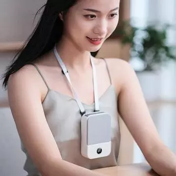 Мини-цифровой дисплей, подвесной шейный вентилятор, портативный USB-перезаряжаемый, 3-скоростной, бесшумный, персональный зажим для талии, летний охладитель воздуха