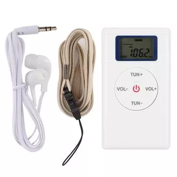 Мини-цифровой FM-радиоприемник с высокой чувствительностью, портативный плеер с ремешком и наушниками