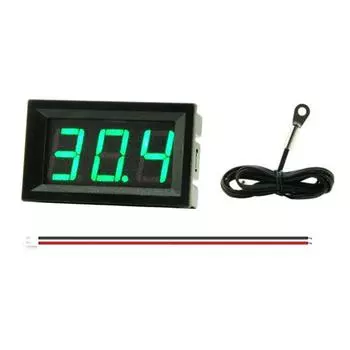 Мини-цифровой термометр постоянного тока 4-30 В с одним дисплеем и металлическим зондом для проверки температуры холодильника