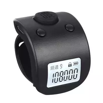 Мини-цифровой ЖК-дисплей, электронное кольцо на палец, ручной счетчик, 9-значный молитвенный перезаряжаемый счетчик, кликер жёлтый