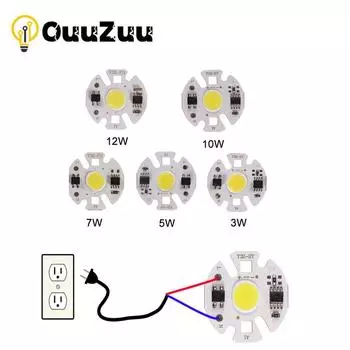 Мини-COB светодиодный чип лампы 220 В/110 В 3 Вт 5 Вт 7 Вт 9 Вт Y27 Лампада Светодиодная лампа IP65 Вход Smart IC для DIY Светодиодный прожектор 220V 3W теплый белый