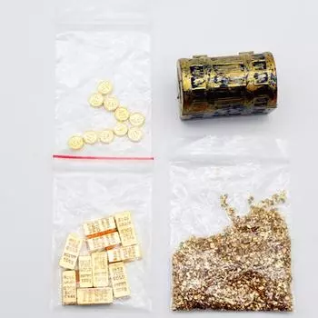 Mini Coin Treasure Chest Doll House Diy Decoration Parts