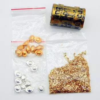 Mini Coin Treasure Chest Doll House Diy Decoration Parts