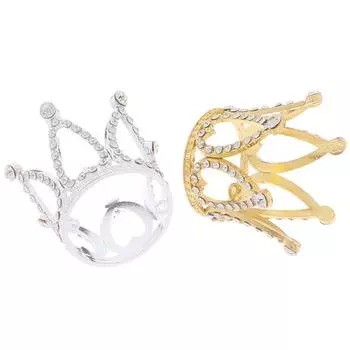 Mini Crown Princess Topper Pearl Children Hair Ornaments Party Decor золотой