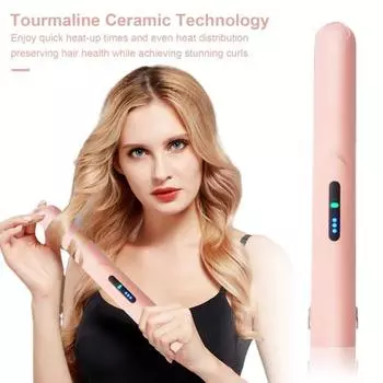 Мини-щипцы для завивки волос 3 перезаряжаемые быстрые температуры беспроводной USB выпрямитель нагревательный щипцы для завивки волос розовый