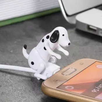 Mini Cute Humping Spot Dog Toy Smartphone Cable Charger Data 1M Charging Line for Android Device Por for Apple