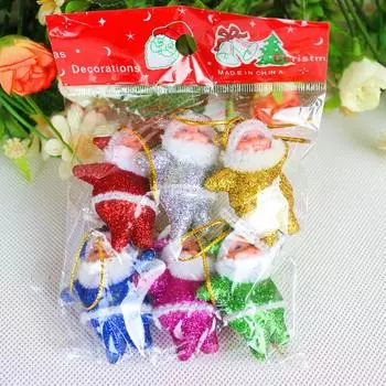 Mini Cute Red Santa Claus Figurines Set Of Six For Brightening Up Christmas Decor Colorful 6Pack