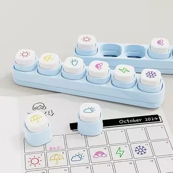 Мини Цветная Печать 6-в-1 Печать для Скрапбукинга Набор Креативных Штампов Школьные Канцелярские Товары для Студентов