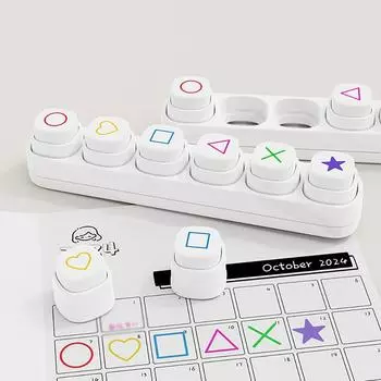 Мини Цветная Печать 6-в-1 Печать для Скрапбукинга Набор Креативных Штампов Школьные Канцелярские Товары для Студентов белый