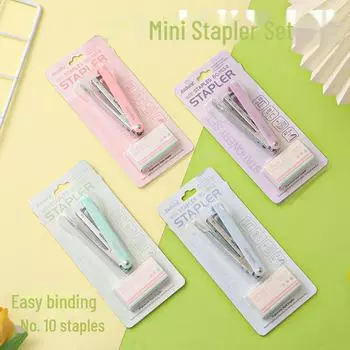 Мини-цветной степлер Macaron — небольшой, удобный для студентов, офисный переплет, конструкция, облегчающая труд