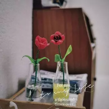 Мини Цветочный 1:12 весов, кукольный домик, цветочная игрушка, розовая роза, аксессуары для кукол, мебельные аксессуары white-style 6