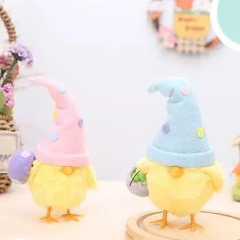 Мини-цыпленок, настольное украшение, фестиваль, скульптура животного, пасхальное яйцо, цыпленок, фигурки, детский подарок синий