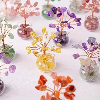 Мини-дерево, кристалл, камень, мини-ваза, автомобиль, настольное украшение, книжная полка, двор, украшения для дома