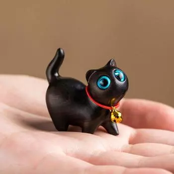 Мини деревянная резная фигурка Kawaii Rainbow Car Украшение для праздника Подарочная игрушка для животных Кукла Дом синий/зелёный