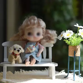 Мини-деревянная скамейка для кукольного домика, аксессуары для кукольного домика, декор, витрина, креативное ремесло, центральный элемент, реквизит красный