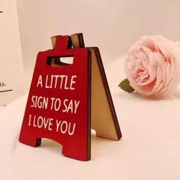 Мини деревянная табличка «Я люблю тебя», украшение на свадьбу, подарок 2,2x2,7 дюйма для мужчин и женщин, красное настольное украшение