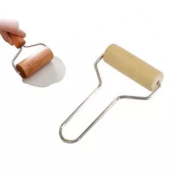 Мини-деревянные инструменты для прокатки Brayer, деревянный валик для керамической глины, инструмент для рисования глины 1 PC