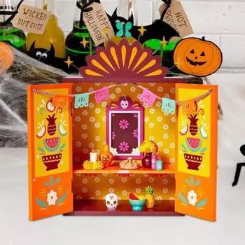 Мини-деревянный алтарь День мертвых Алтарная шкатулка с фоторамкой на память