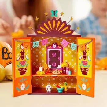 Мини-деревянный алтарь Yousheng в честь Дня мертвых с рамкой для фотографий в мексиканском стиле, мини-алтарь для украшения домашнего стола жёлтый